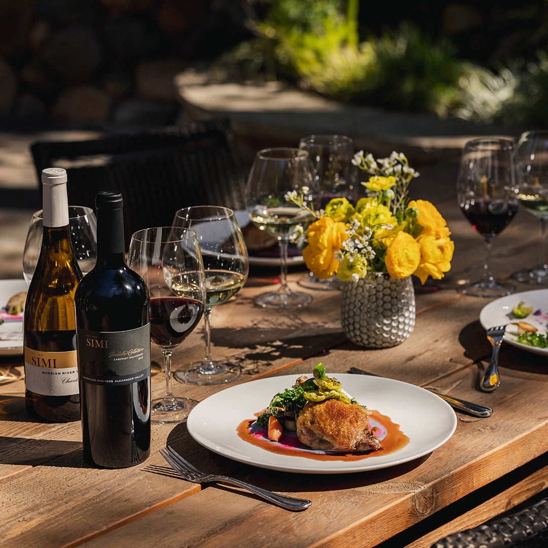 Personalized Events at SIMI Winery - A delicious main course is paired with SIMI wines.